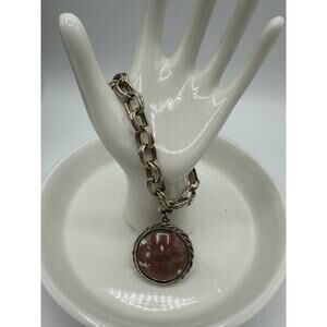 ✨ Vintage Heraldic Red Cabochon Double Link Charm Bracelet ✨